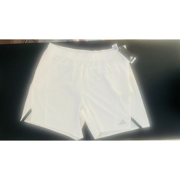 Adidas mens 2XL 7" inseam white training shorts heat ready - Picture 1 of 4